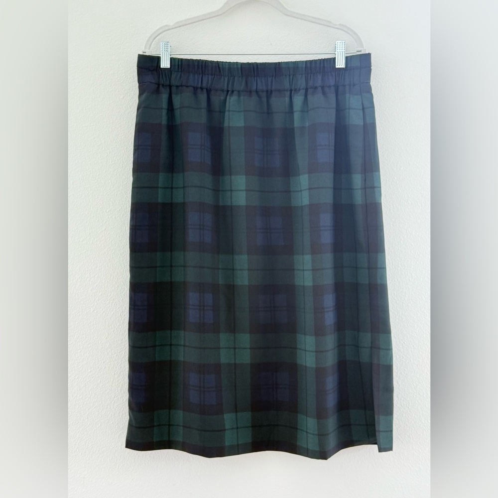 Plaid Green and Black Women's Skirt